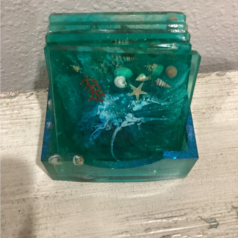 Boutique: Handmade Ocean-Themed Resin Coaster Set